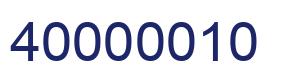 Number 40000010 blue image