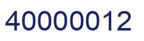 Number 40000012 blue image