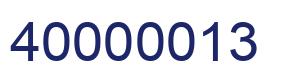 Número 40000013 imagen azul