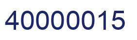 Número 40000015 imagen azul