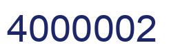 Número 4000002 imagen azul