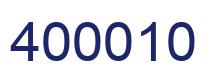 Number 400010 blue image