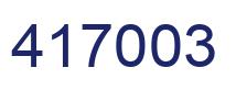 Number 417003 blue image