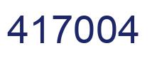 Number 417004 blue image