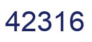 Número 42316 imagen azul