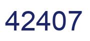Number 42407 blue image