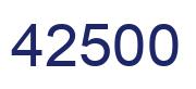 Número 42500 imagen azul