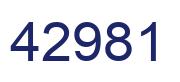 Number 42981 blue image