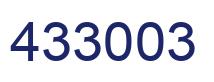 Number 433003 blue image