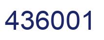 Number 436001 blue image