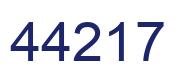 Number 44217 blue image