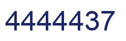 Number 4444437 blue image
