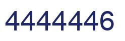 Number 4444446 blue image