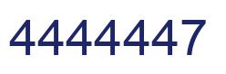 Number 4444447 blue image
