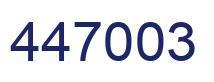 Number 447003 blue image