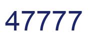 Number 47777 blue image
