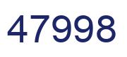 Number 47998 blue image