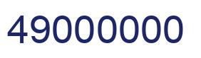 Número 49000000 imagen azul