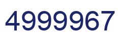 Number 4999967 blue image