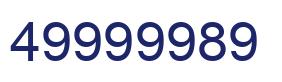 Number 49999989 blue image