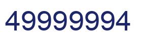 Number 49999994 blue image
