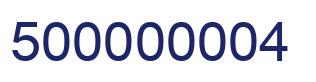 Number 500000004 blue image