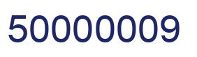 Number 50000009 blue image