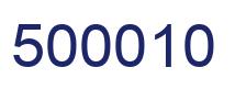 Número 500010 imagen azul