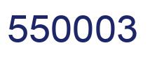 Number 550003 blue image