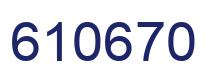 Number 610670 blue image