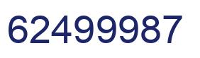 Number 62499987 blue image