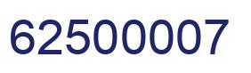 Number 62500007 blue image