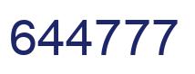 Number 644777 blue image