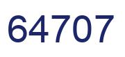 Number 64707 blue image
