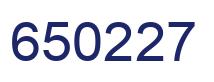 Number 650227 blue image