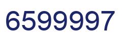 Number 6599997 blue image