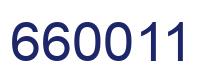 Number 660011 blue image