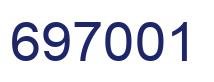Number 697001 blue image