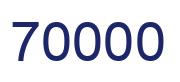 Number 70000 blue image