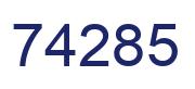 Number 74285 blue image