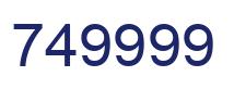 Number 749999 blue image