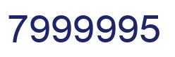 Número 7999995 imagen azul