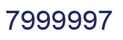 Número 7999997 imagen azul