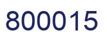 Number 800015 blue image