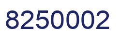 Number 8250002 blue image