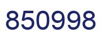 Number 850998 blue image