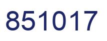 Number 851017 blue image