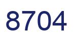 Número 8704 imagen azul