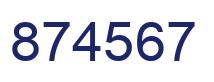 Number 874567 blue image