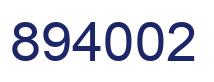 Number 894002 blue image
